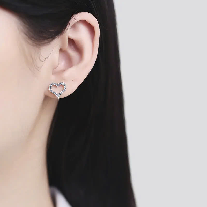 Bông Tai ESME ESES056 Kim Cương Đá Moissanite Bạc 925 Xi Kim 5 lớp