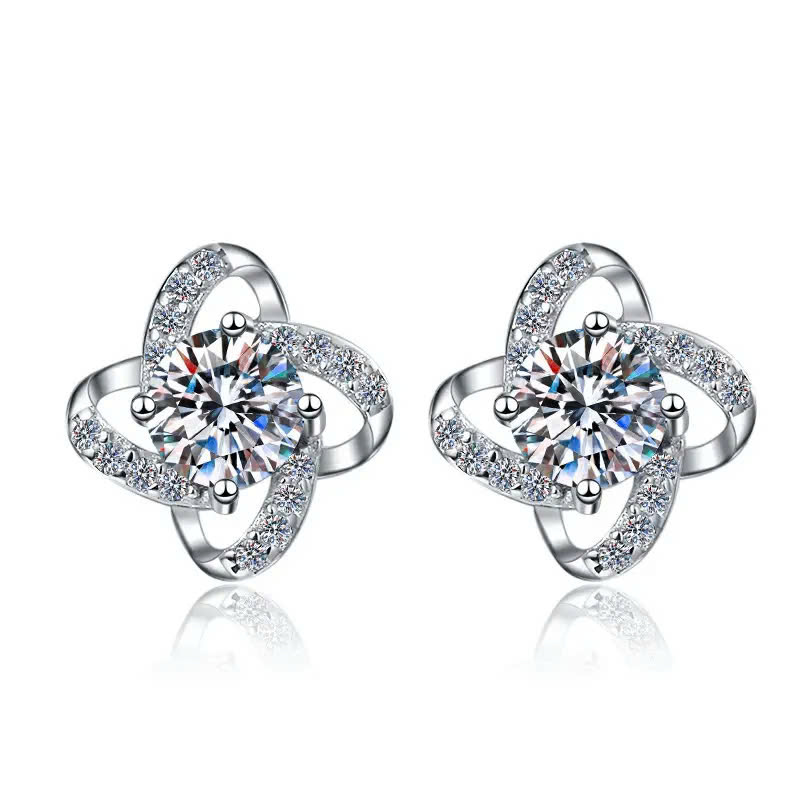 Bông Tai ESME ESES057 Kim Cương Đá Moissanite Bạc 925 Xi Kim 5 lớp