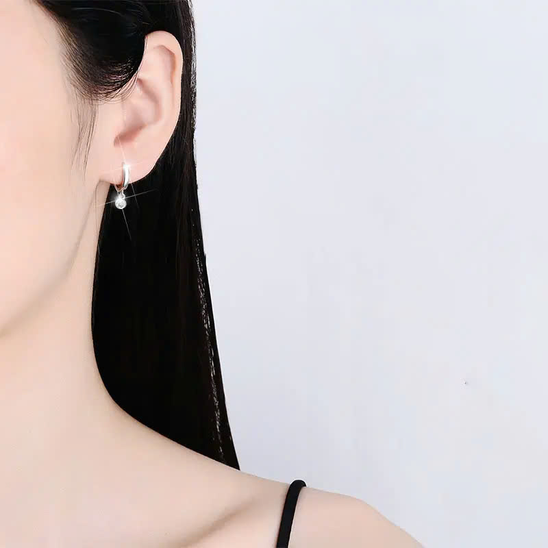 Bông Tai ESME ESES018 Kim Cương Đá Moissanite Bạc 925 Xi Kim 5 lớp