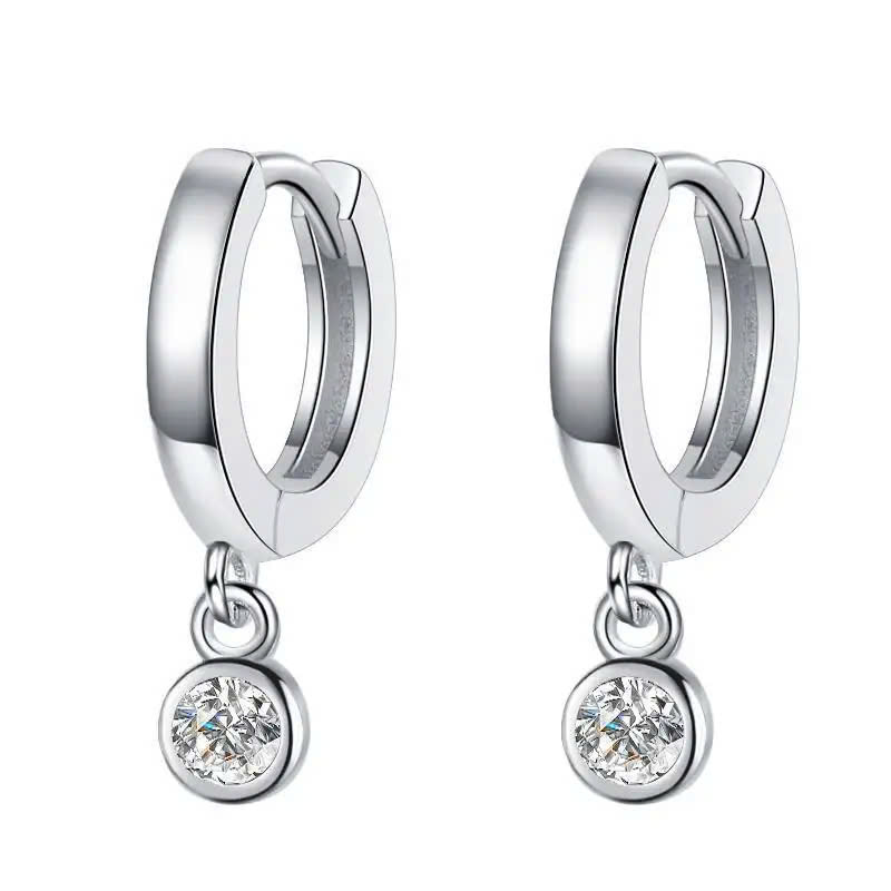 Bông Tai ESME ESES018 Kim Cương Đá Moissanite Bạc 925 Xi Kim 5 lớp