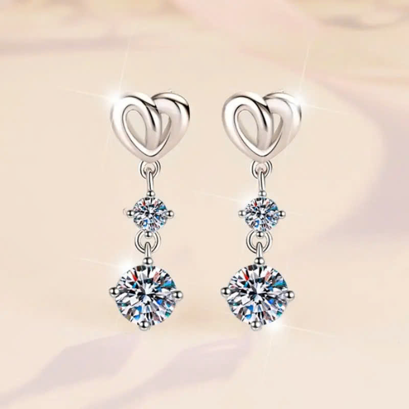 Bông Tai ESME ESES0017 Kim Cương Đá Moissanite Bạc 925 Xi Kim 5 lớp