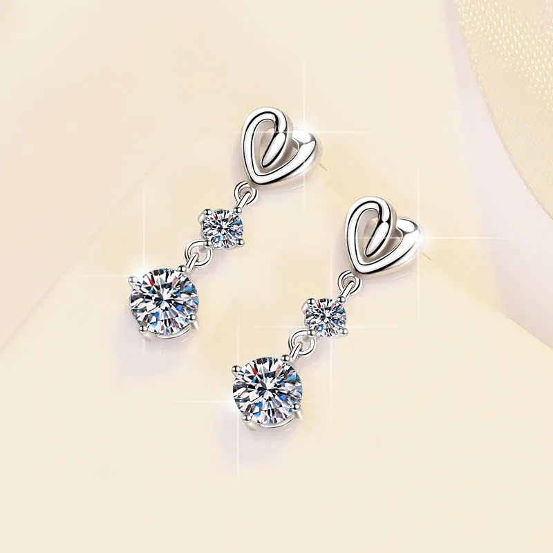 Bông Tai ESME ESES0017 Kim Cương Đá Moissanite Bạc 925 Xi Kim 5 lớp