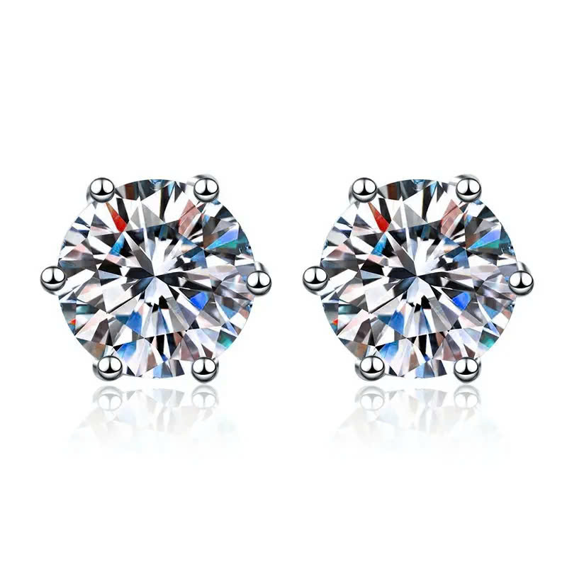 Bông Tai ESME ESES054 Kim Cương Đá Moissanite Bạc 925 Xi Kim 5 lớp