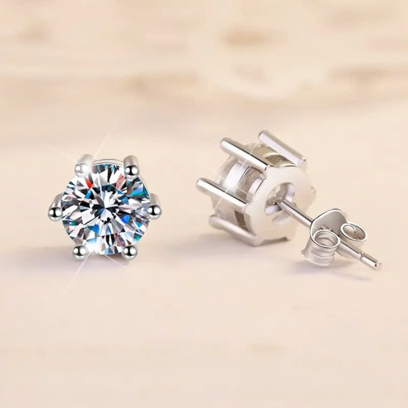 Bông Tai ESME ESES054 Kim Cương Đá Moissanite Bạc 925 Xi Kim 5 lớp