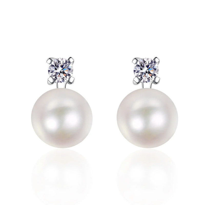 Bông Tai ESME ESES010a Kim Cương Đá Moissanite Bạc 925 Xi Kim 5 lớp