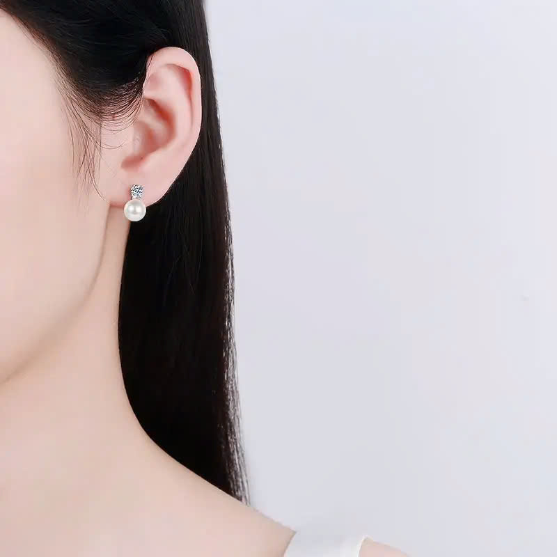 Bông Tai ESME ESES010a Kim Cương Đá Moissanite Bạc 925 Xi Kim 5 lớp
