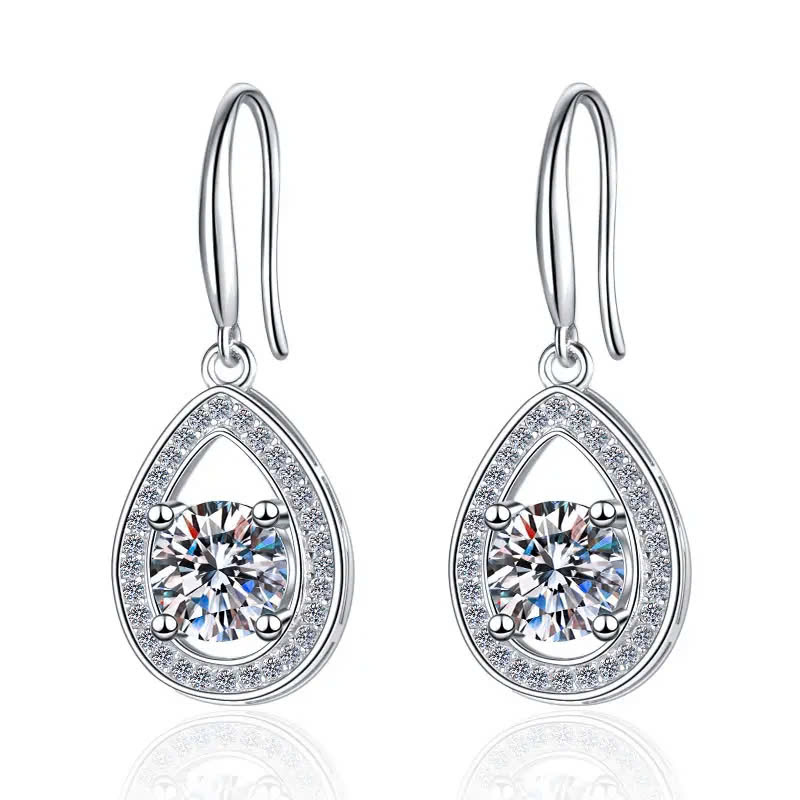 Bông Tai ESME ESES0059  Kim Cương Đá Moissanite Bạc 925 Xi Kim 5 lớp