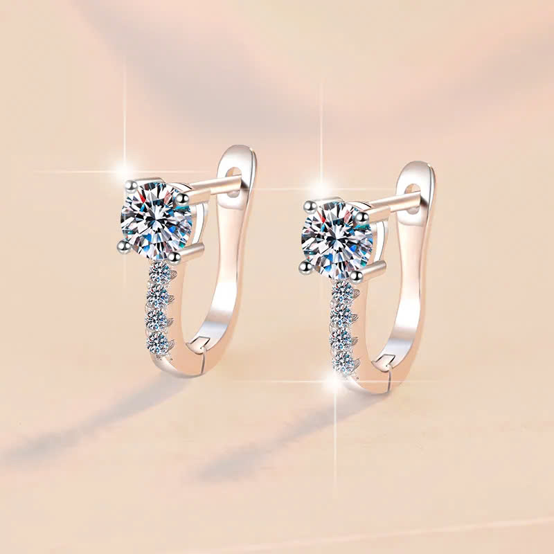 Bông Tai ESME ESES019 Kim Cương Đá Moissanite Bạc 925 Xi Kim 5 lớp