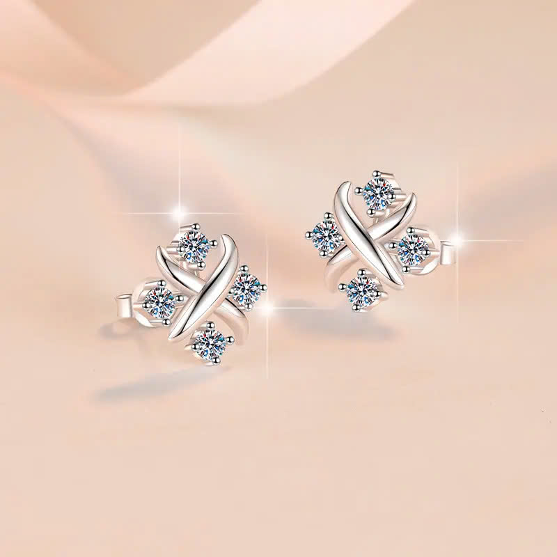 Bông Tai ESME ESES0061 Kim Cương Đá Moissanite Bạc 925 Xi Kim 5 lớp