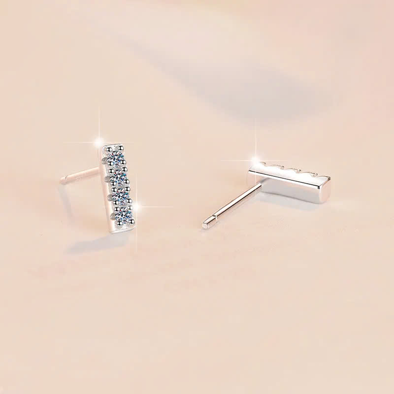 Bông Tai ESME ESES0064 Kim Cương Đá Moissanite Bạc 925 Xi Kim 5 lớp