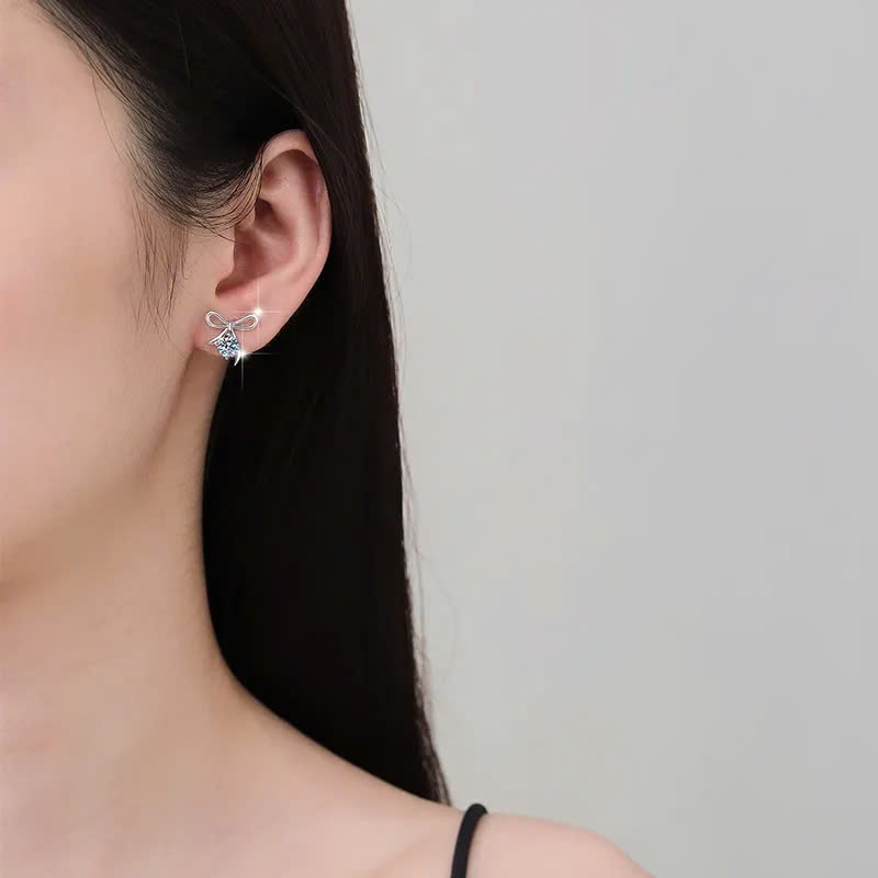 Bông Tai ESME ESES0065 Kim Cương Đá Moissanite Bạc 925 Xi Kim 5 lớp