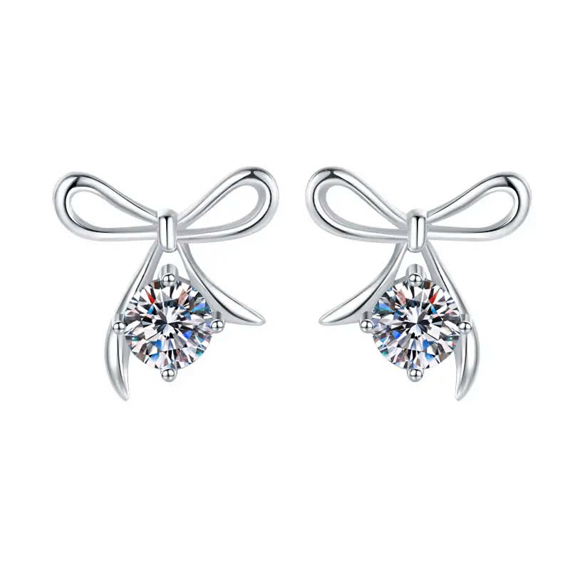 Bông Tai ESME ESES0065 Kim Cương Đá Moissanite Bạc 925 Xi Kim 5 lớp
