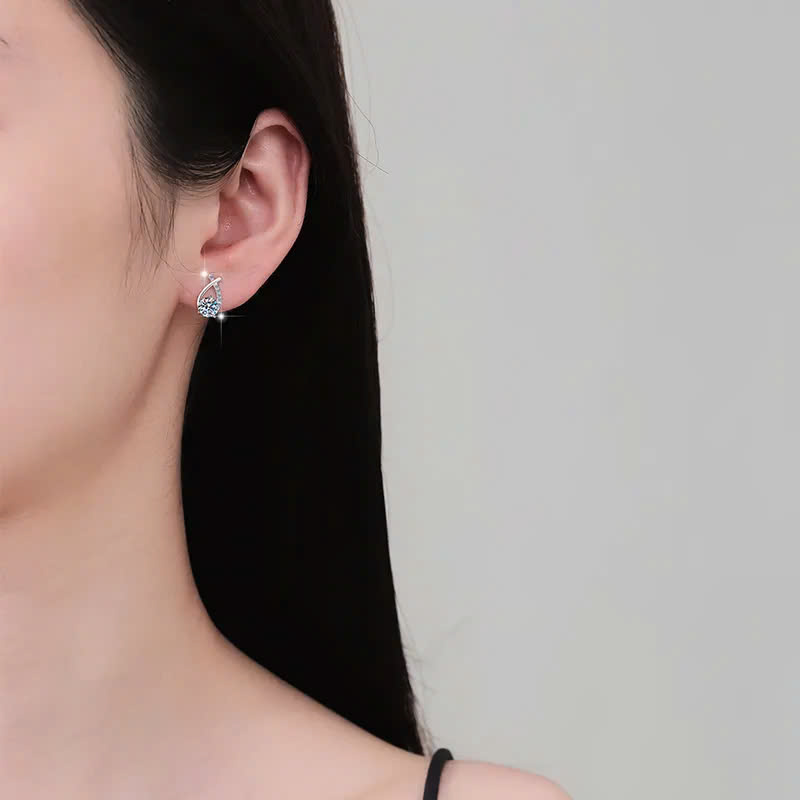 Bông Tai ESME ESES0067 Kim Cương Đá Moissanite Bạc 925 Xi Kim 5 lớp