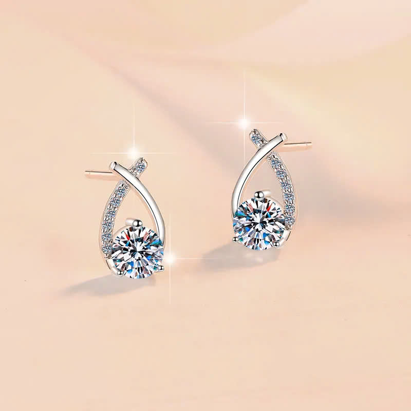 Bông Tai ESME ESES0067 Kim Cương Đá Moissanite Bạc 925 Xi Kim 5 lớp