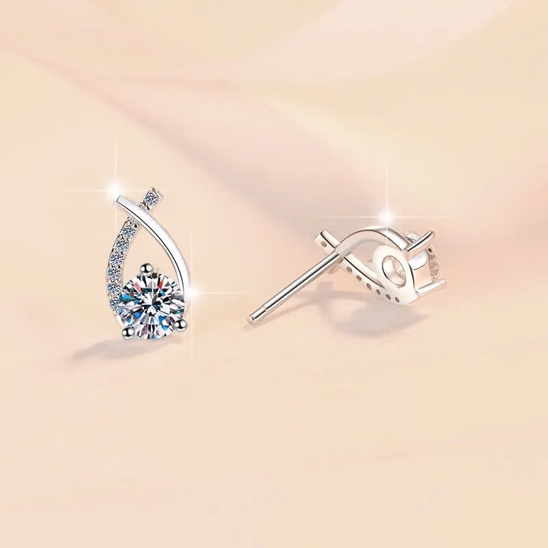 Bông Tai ESME ESES0067 Kim Cương Đá Moissanite Bạc 925 Xi Kim 5 lớp