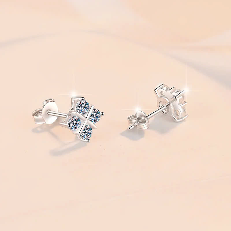 Bông Tai ESME ESES0070 Kim Cương Đá Moissanite Bạc 925 Xi Kim 5 lớp