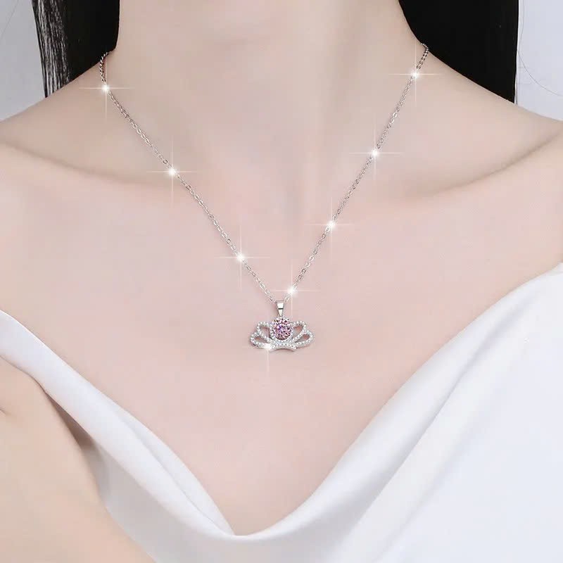 Dây Chuyền ESME ESHK039F Kim Cương Đá Moissanite Bạc 925 Xi Kim 5 lớp
