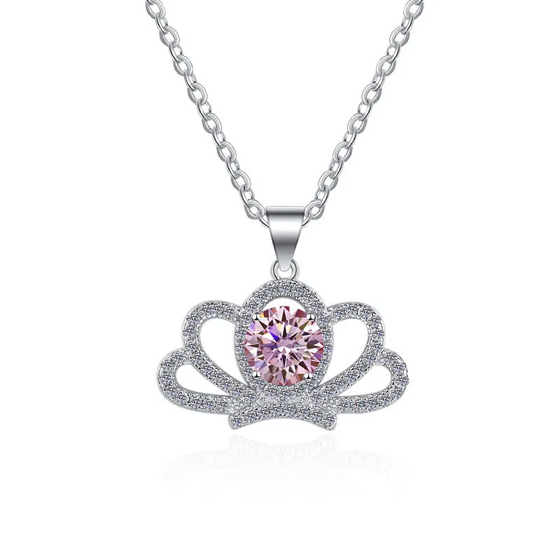 Dây Chuyền ESME ESHK039F Kim Cương Đá Moissanite Bạc 925 Xi Kim 5 lớp