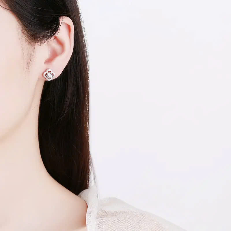 Bông Tai ESME ESES008C Kim Cương Đá Moissanite Bạc 925 Xi Kim 5 lớp