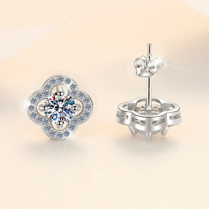 Bông Tai ESME ESES008C Kim Cương Đá Moissanite Bạc 925 Xi Kim 5 lớp