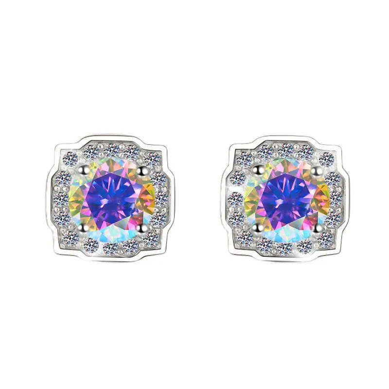 Bông Tai ESME ESES009C Kim Cương Đá Moissanite Bạc 925 Xi Kim 5 lớp