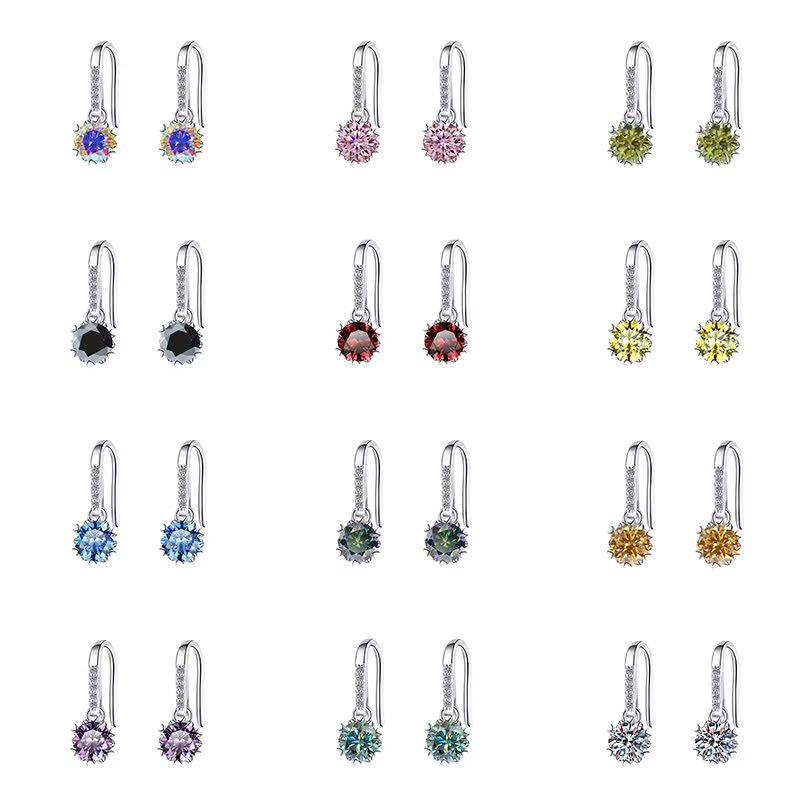 Bông Tai ESME ESES002C Kim Cương Đá Moissanite Bạc 925 Xi Kim 5 lớp