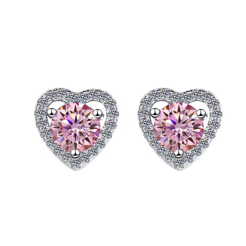 Bông Tai ESME ESES001C Kim Cương Đá Moissanite Bạc 925 Xi Kim 5 lớp