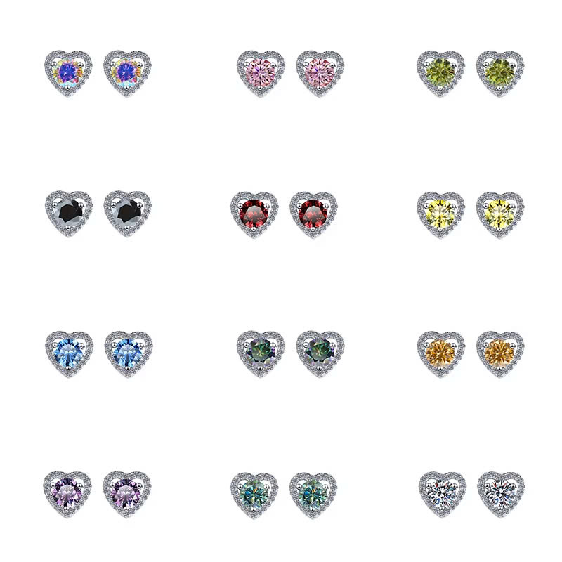 Bông Tai ESME ESES001C Kim Cương Đá Moissanite Bạc 925 Xi Kim 5 lớp