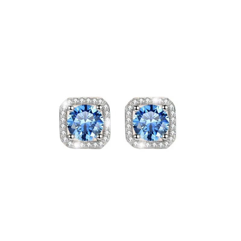 Bông Tai ESME ESES006C Kim Cương Đá Moissanite Bạc 925 Xi Kim 5 lớp