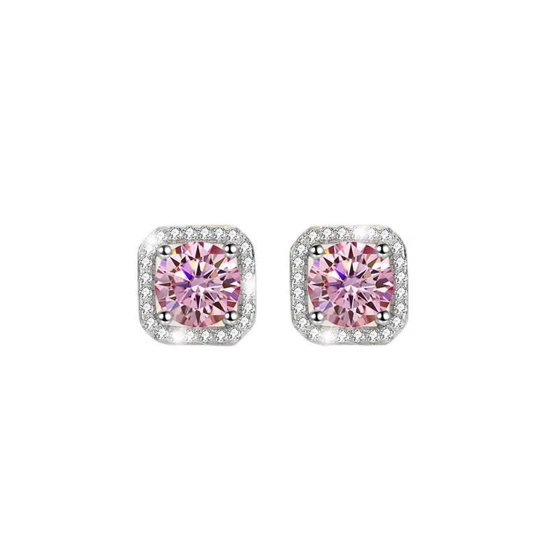 Bông Tai ESME ESES006C Kim Cương Đá Moissanite Bạc 925 Xi Kim 5 lớp