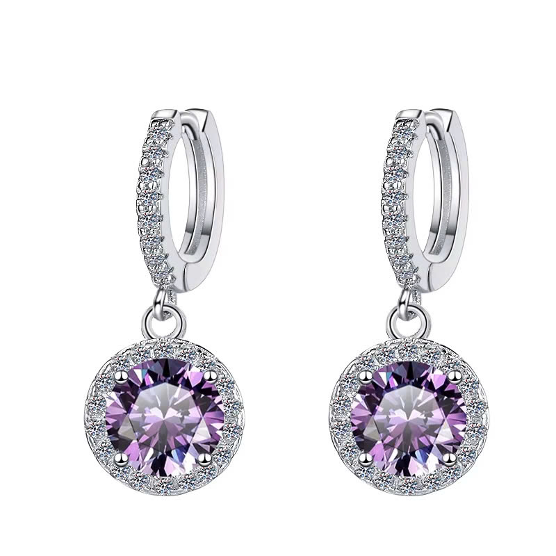 Bông Tai ESME ESES003C Kim Cương Đá Moissanite Bạc 925 Xi Kim 5 lớp