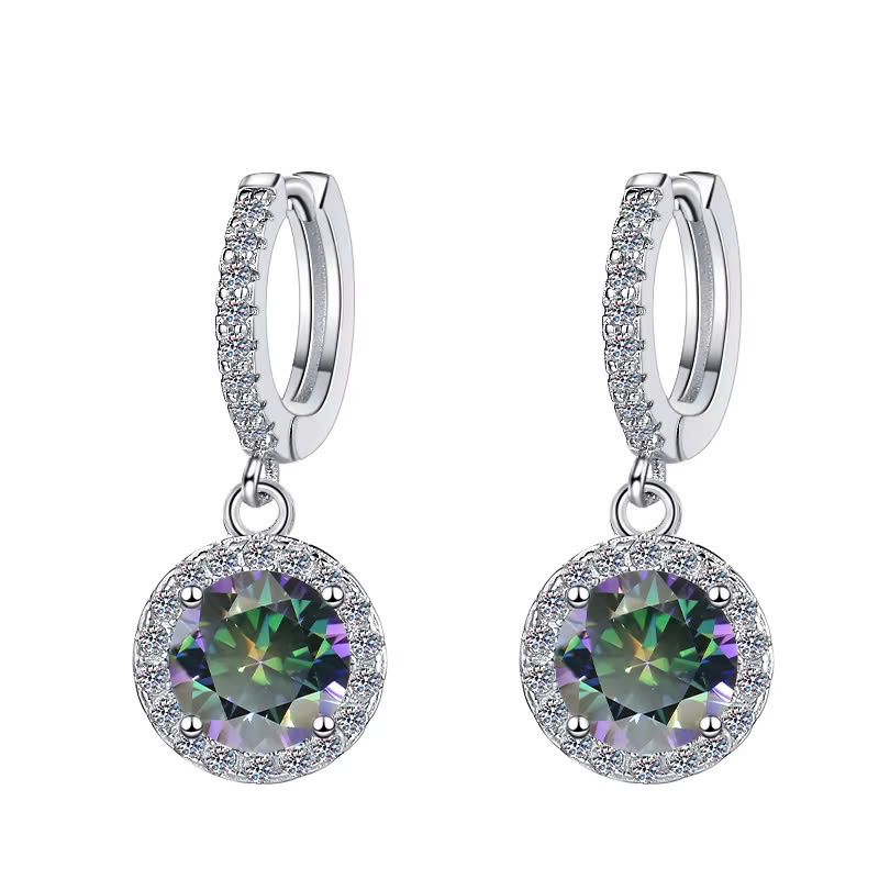 Bông Tai ESME ESES003C Kim Cương Đá Moissanite Bạc 925 Xi Kim 5 lớp