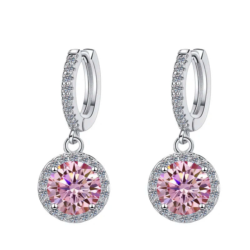 Bông Tai ESME ESES003C Kim Cương Đá Moissanite Bạc 925 Xi Kim 5 lớp