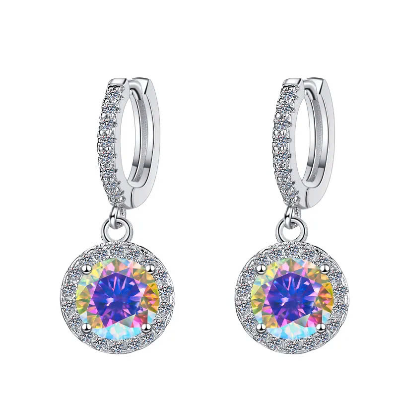 Bông Tai ESME ESES003C Kim Cương Đá Moissanite Bạc 925 Xi Kim 5 lớp