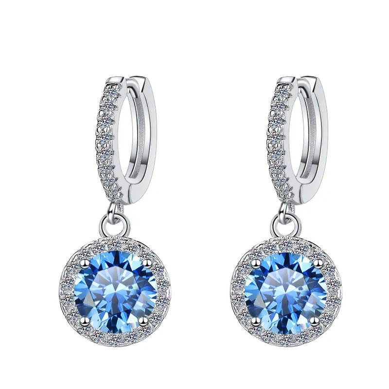 Bông Tai ESME ESES003C Kim Cương Đá Moissanite Bạc 925 Xi Kim 5 lớp
