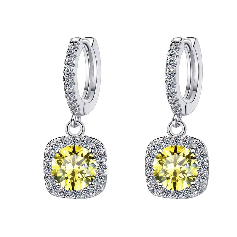 Bông Tai ESME ESES004C Kim Cương Đá Moissanite Bạc 925 Xi Kim 5 lớp