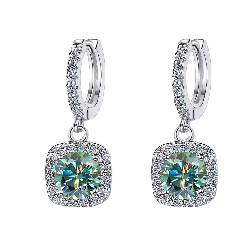 Bông Tai ESME ESES004C Kim Cương Đá Moissanite Bạc 925 Xi Kim 5 lớp