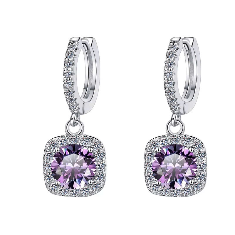 Bông Tai ESME ESES004C Kim Cương Đá Moissanite Bạc 925 Xi Kim 5 lớp