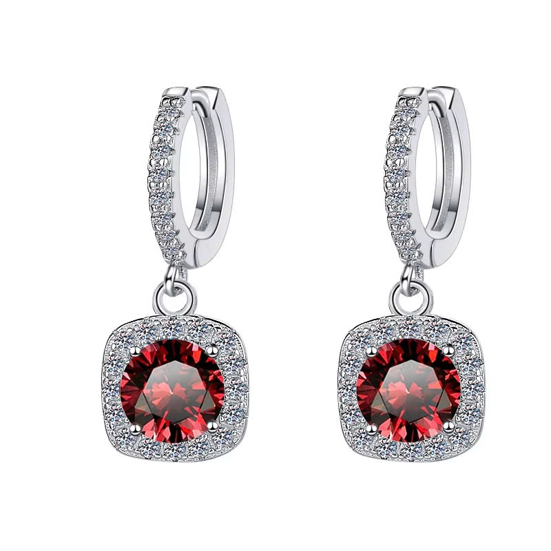 Bông Tai ESME ESES004C Kim Cương Đá Moissanite Bạc 925 Xi Kim 5 lớp