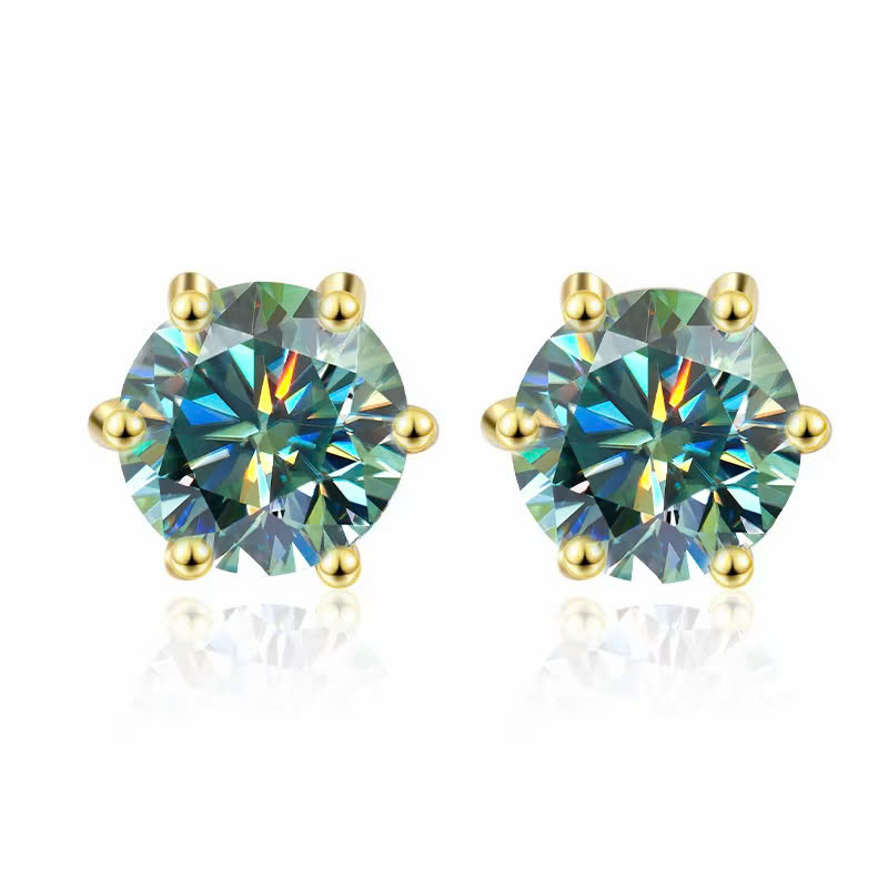 Bông Tai ESME ESES010C Kim Cương Đá Moissanite Bạc 925 Xi Kim 5 lớp