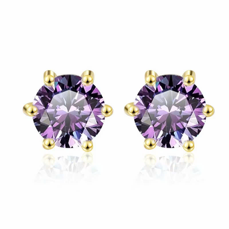 Bông Tai ESME ESES010C Kim Cương Đá Moissanite Bạc 925 Xi Kim 5 lớp