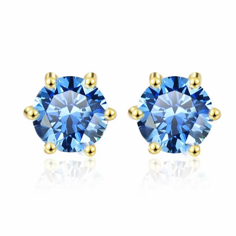 Bông Tai ESME ESES010C Kim Cương Đá Moissanite Bạc 925 Xi Kim 5 lớp