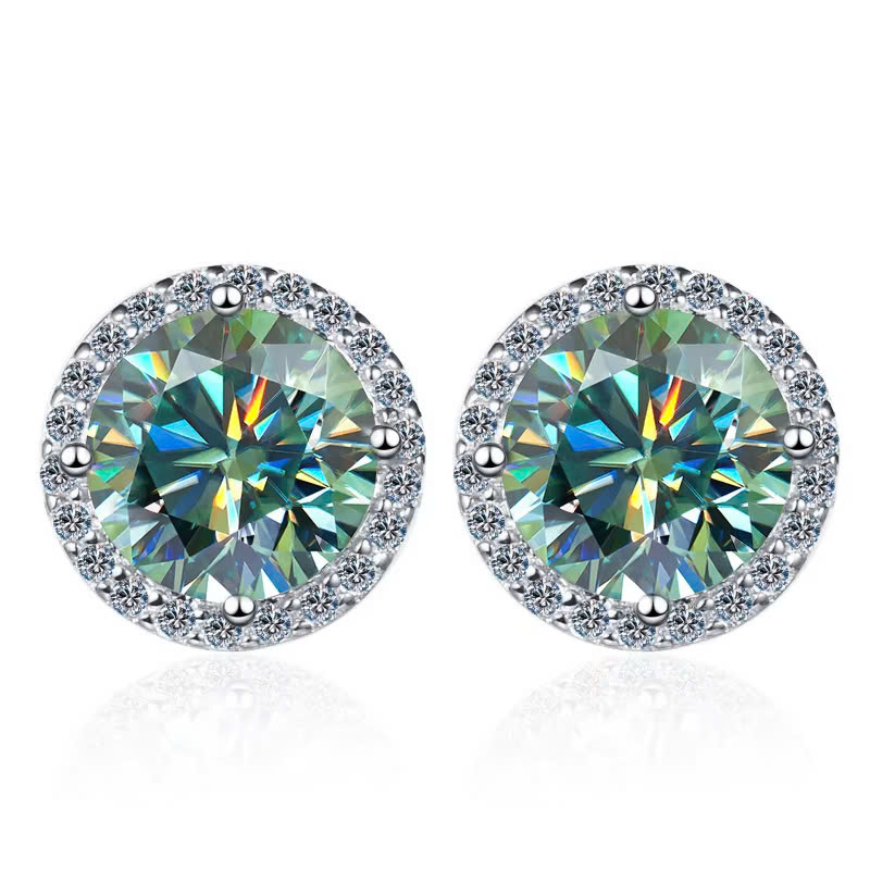 Bông Tai ESME ESES011C Kim Cương Đá Moissanite Bạc 925 Xi Kim 5 lớp