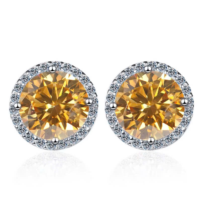 Bông Tai ESME ESES011C Kim Cương Đá Moissanite Bạc 925 Xi Kim 5 lớp