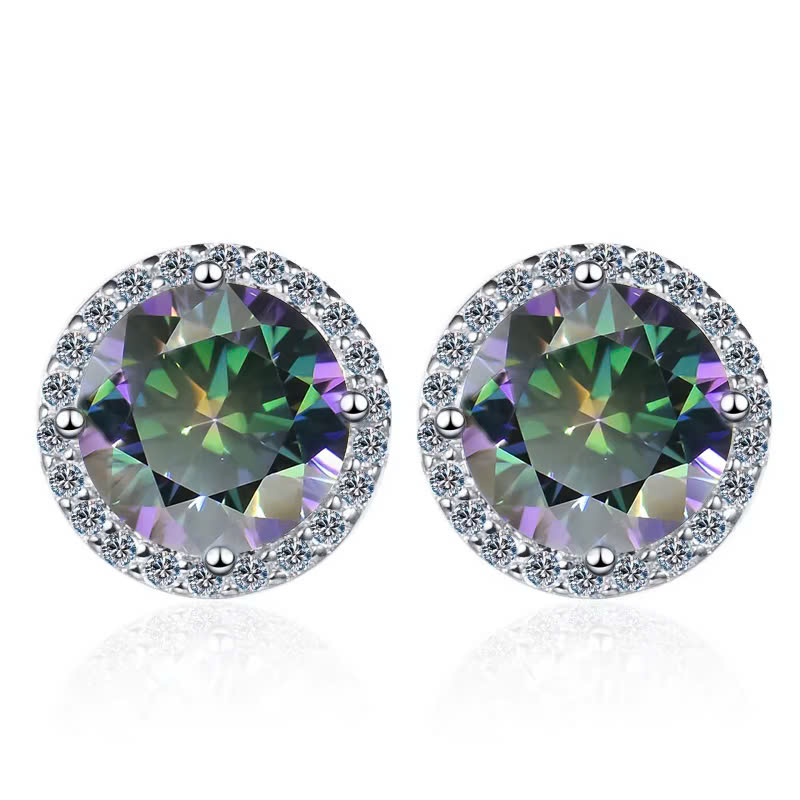 Bông Tai ESME ESES011C Kim Cương Đá Moissanite Bạc 925 Xi Kim 5 lớp