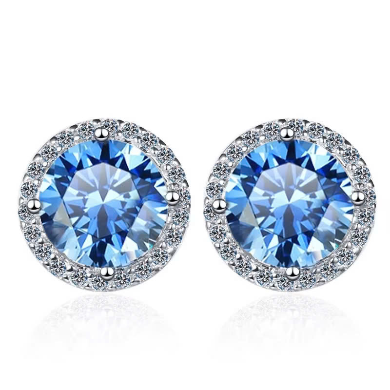 Bông Tai ESME ESES011C Kim Cương Đá Moissanite Bạc 925 Xi Kim 5 lớp
