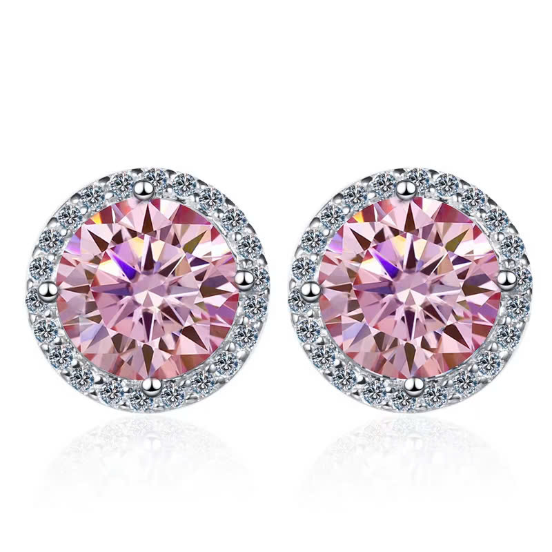 Bông Tai ESME ESES011C Kim Cương Đá Moissanite Bạc 925 Xi Kim 5 lớp