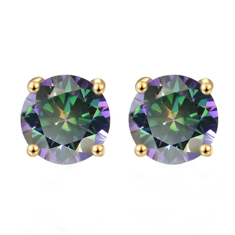 Bông Tai ESME ESES012C Kim Cương Đá Moissanite Bạc 925 Xi Kim 5 lớp
