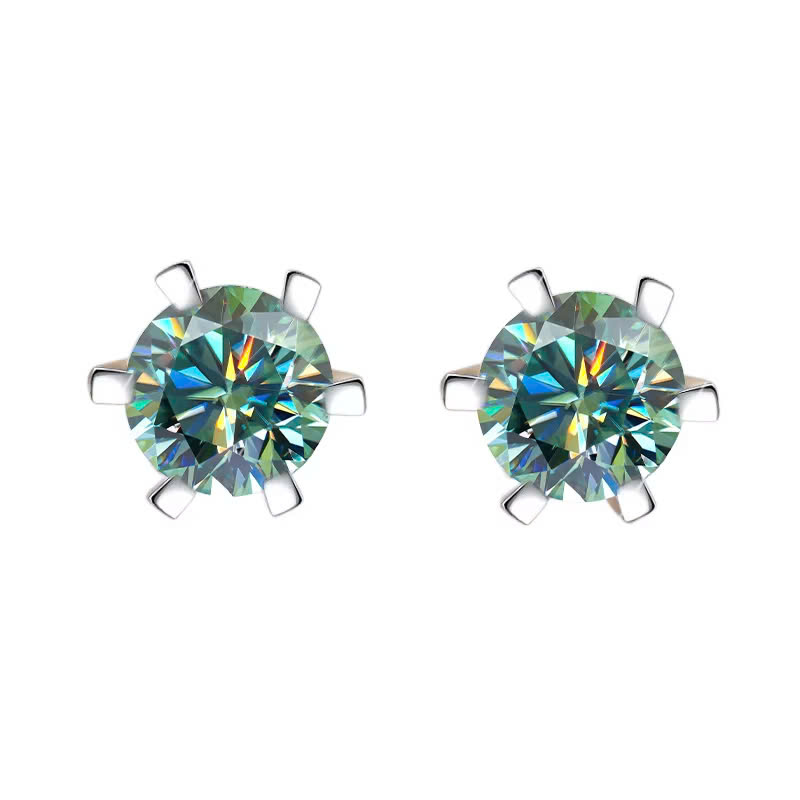 Bông Tai ESME ESES013C Kim Cương Đá Moissanite Bạc 925 Xi Kim 5 lớp