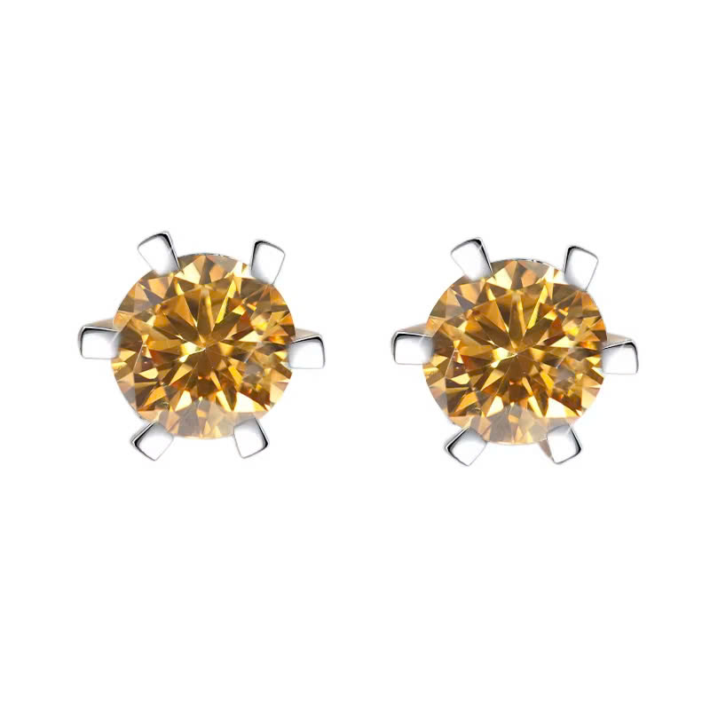 Bông Tai ESME ESES013C Kim Cương Đá Moissanite Bạc 925 Xi Kim 5 lớp